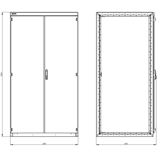SIVACON switchgear cabinet empty enclosure without side panels acc to IEC