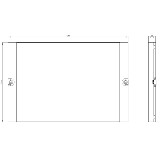ALPHA NF section cover Depth 35 mm H400 W600 mm