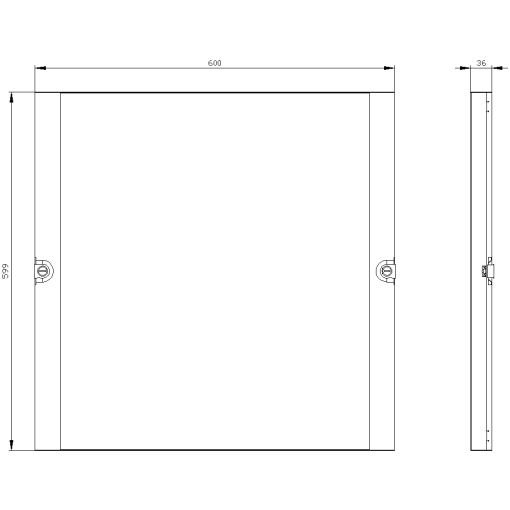ALPHA NF section cover Depth 35 mm H600 W600 mm