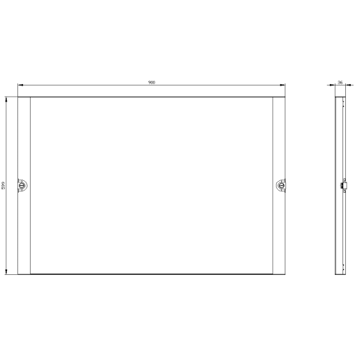 ALPHA NF section cover Depth 35 mm H600 W900 mm