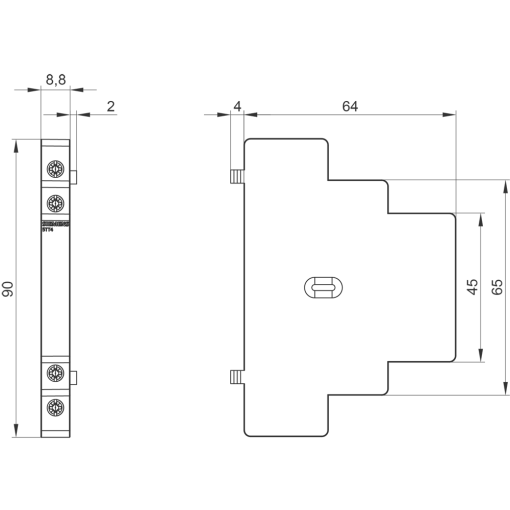 Auxiliary current switch central half module