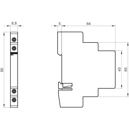 Auxiliary current switch group half module