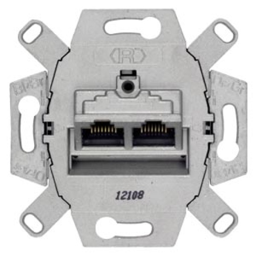 DELTA UAE connection socket shielded 2x 8pole RJ45 Cat 6E
