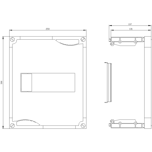 ALPHA assembly kit 1x 3KF1 up to 80 A H300 mm W250 mm for units with dire