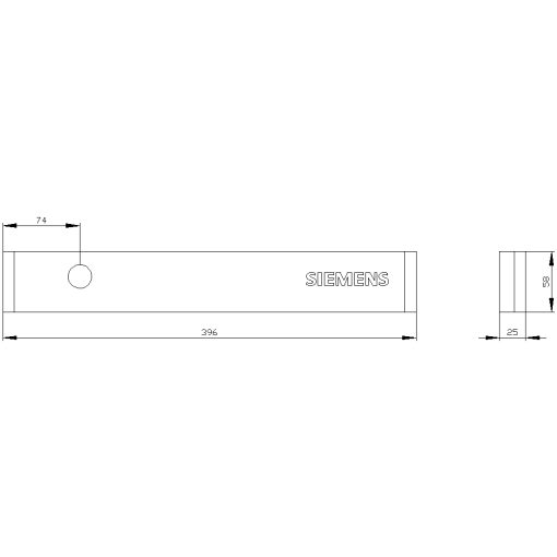 SIVACON trim strip W 400 mm above the door with Siemens logo