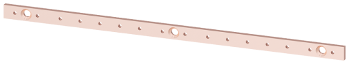ALPHA CU distribution busbars 630 A with pressfit nuts 3pole for NH13