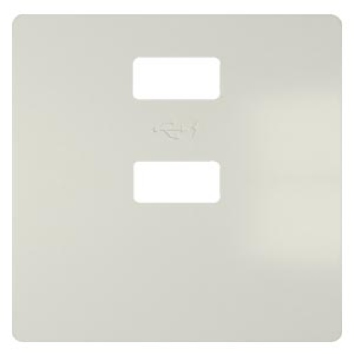 DELTA isystem cover plate for double USB charger vertical titanium white