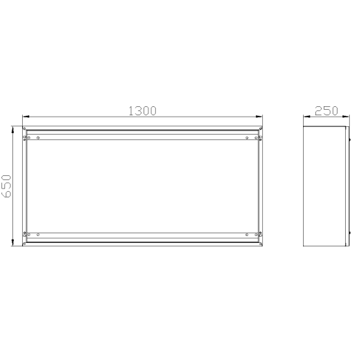 SK1 marshaling box IP55 H650 W1300 D250 screwed front plate