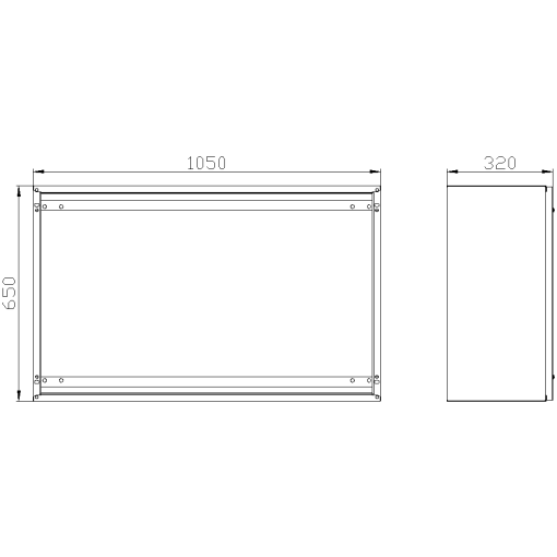 SK1 marshaling box IP55 H650 W1050 D320 screwed front plate