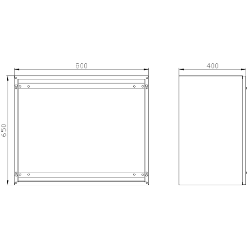 SK1 marshaling box IP55 H650 W800 D400 screwed front plate
