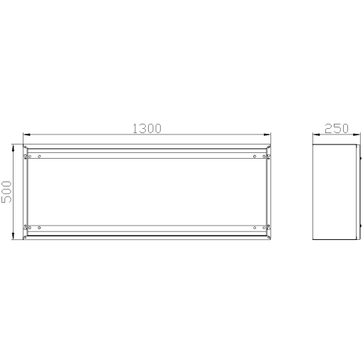 SK1 marshaling box IP55 H500 W1300 D250 screwed front plate