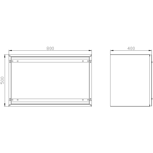 SK1 marshaling box IP55 H500 W800 D400 screwed front plate