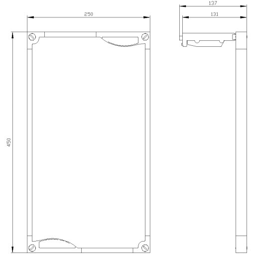 Reserve section cover with inspection window H450 mm W250 mm