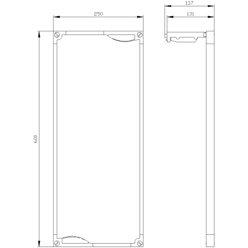 Reserve section cover with inspection window H600 mm W250 mm