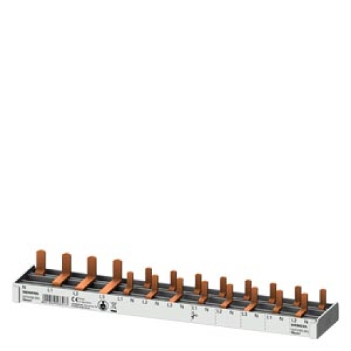Compact pin busbar 10 mm2 connection 3pole N RCCB N left 1x RCCB 4pole