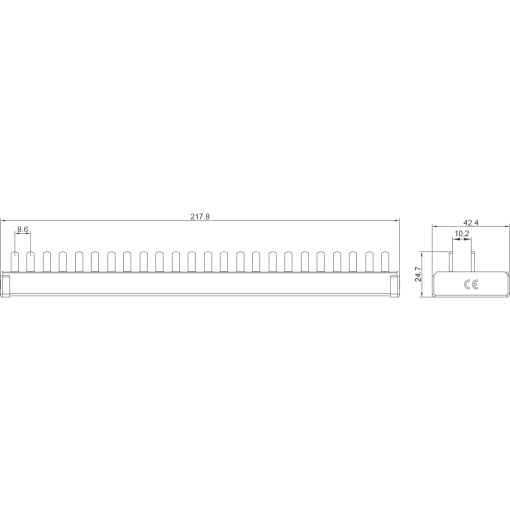 Compact pin busbar 10 mm2 connection 3PN 12x compact device 1 MW
