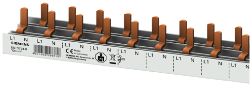 Compact pin busbar 10 mm2 connection 1PN compact device 1 MW fingersafe
