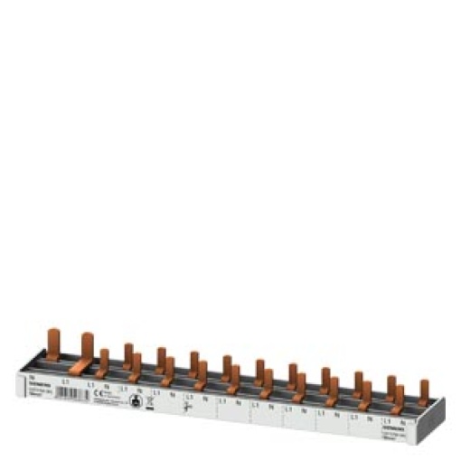 Compact pin busbar 10 mm2 connection 1PN RCCB N left 1x RCCB 2pole