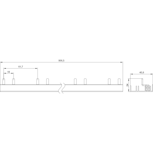 Compact pin busbar 10 mm2 connection 1PN AFDD 5SM6  RCBO 2pole