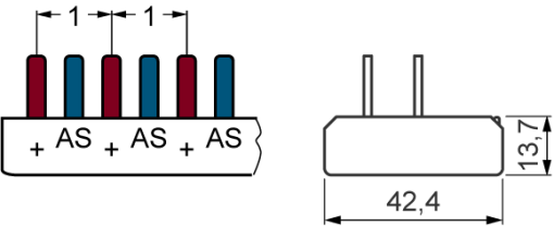 Compact pin busbar 10 mm2 connection AS 12x CBE 1 MW fingersafe