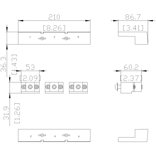circular conduc terminal TA32 3 x 40400 kcmil for 3 cables 3 units acces