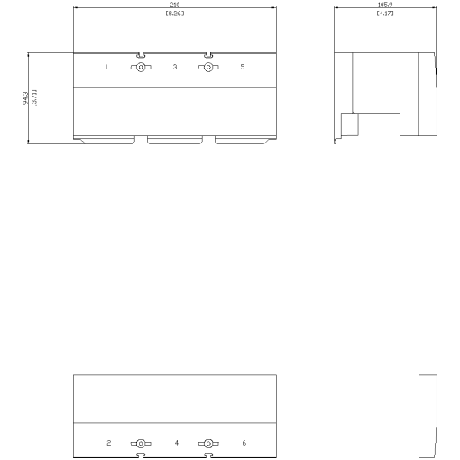 terminal cover medium 3pole 1unit accessory for 3VA55 3VA65