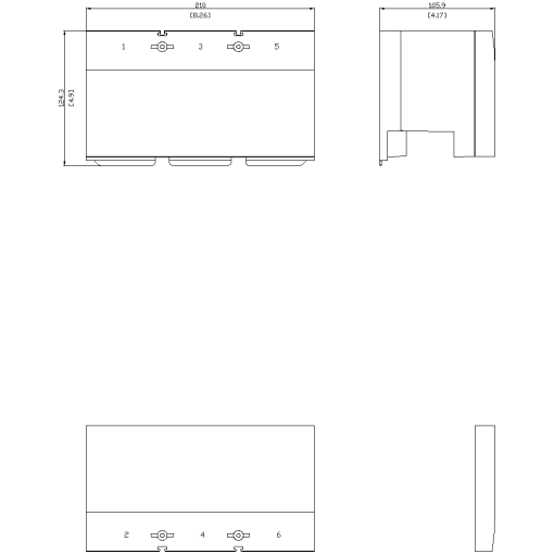 terminal cover extended 3pole 1unit accessory for 3VA55 3VA65