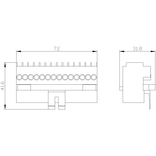 Manual connector for secondary disconnect terminal AUX with screw terminals