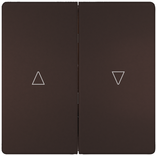 DELTA style rocker double with shutterblind UpDown symbols, chocolate