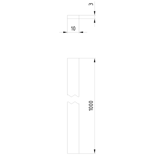 N busbar tinned length 1000 mm