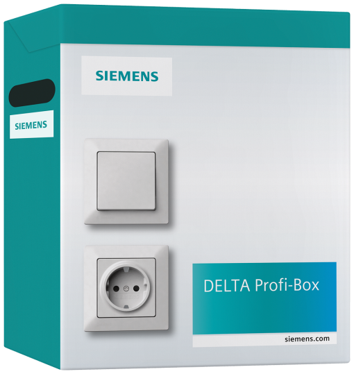 DELTA PROFIBOX with 100 socket outlet inserts and 100 bezels titanium white
