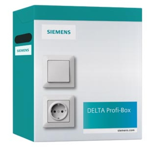 DELTA PROFIBOX with 100 socket outlet inserts and 100 bezels titanium white
