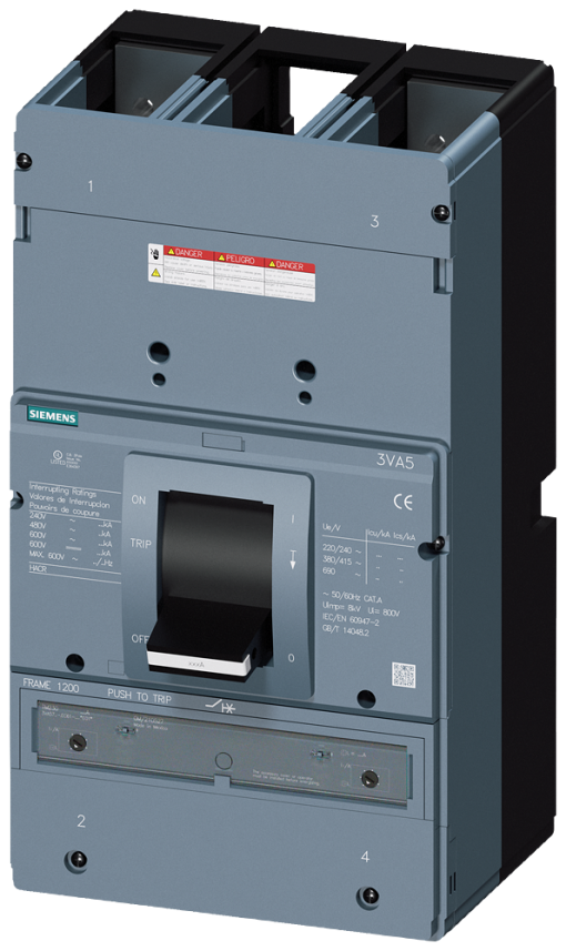 circuit breaker 3VA5 UL frame 1200 breaking capacity class  M 35kA  480 V 2