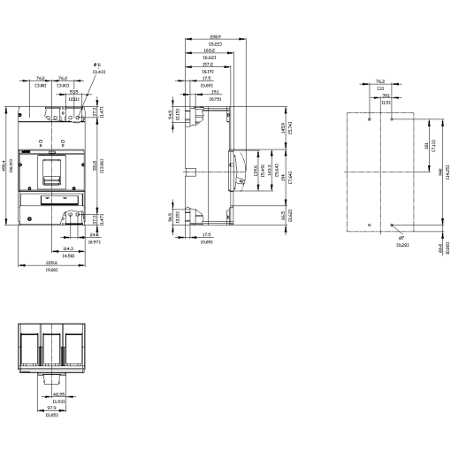 circuit breaker 3VA6 UL frame 1200 breaking capacity class  M 35kA  480 V 3
