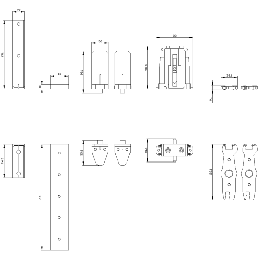Locking device for mechanical interlock 2 contactors of same design for 3TF68