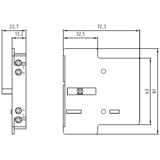 Auxiliary switch for 3TB523TB56 3TC52 3TC56 right