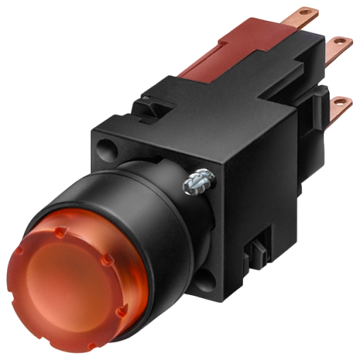 Pushbutton 16 mm round plastic black