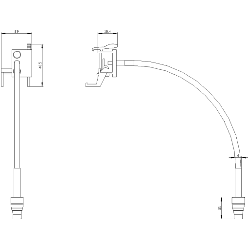 Cable release for reset 06 m for 3RU113RB103RB203RB21 S00S12