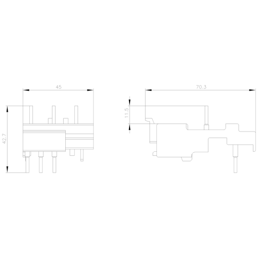 Link module electr and mech for 3RV12 and 3RT101 ACDC operation