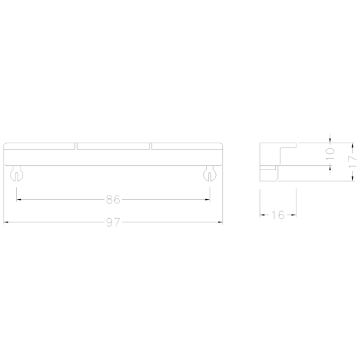 Side module for DIN rail adapters