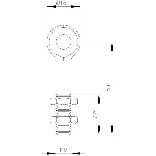Eyebolt M8 incl nut