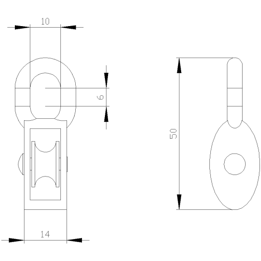 Rope roller for 3SE7 fixed 3 mm
