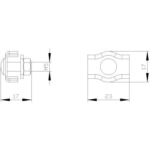 Rope clamp simplex 4 mm
