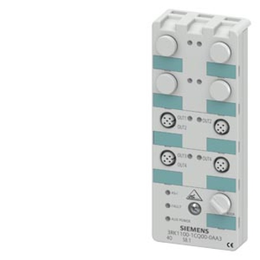 ASi compact module IP67 digital 4 A 4x1 output electr 24 V DC 4xM12 std