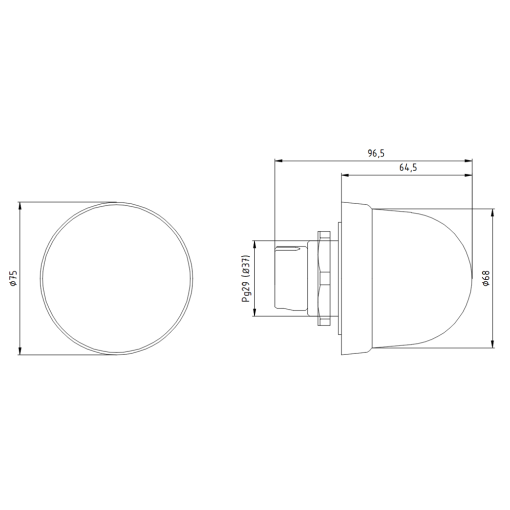 Integrated signal lamp single flash light 24 V