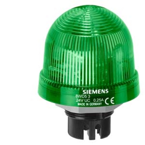 Integrated signal lamp single flash light 24 V green