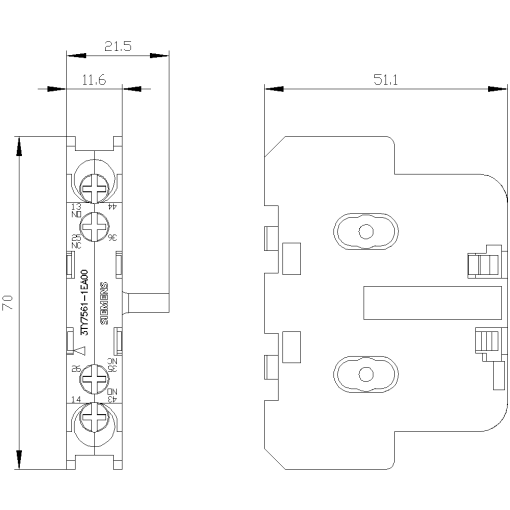 Auxiliary switch for Sz 214 auxiliary switch left or right