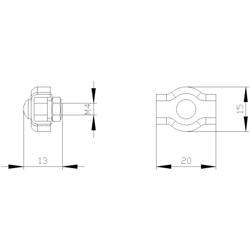 Rope clamp simplex 3 mm packaging in set 4 units