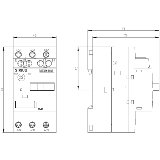 Circuit breaker S00 motor protection Class 10 Arelease 2232 A