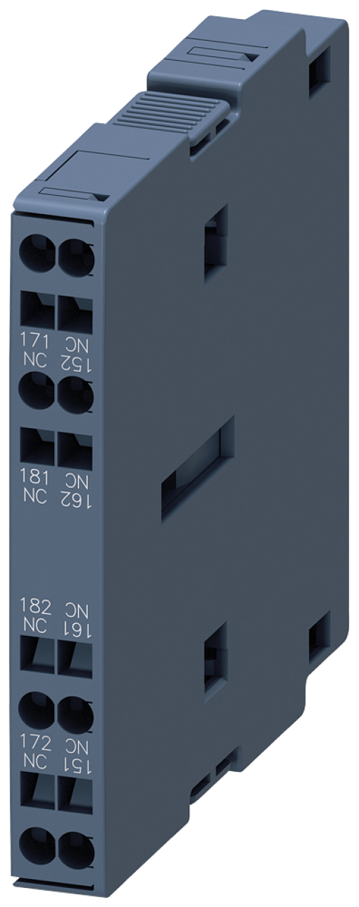 Auxiliary switch 2 NC EN50005 lateral 10 mm S3S12